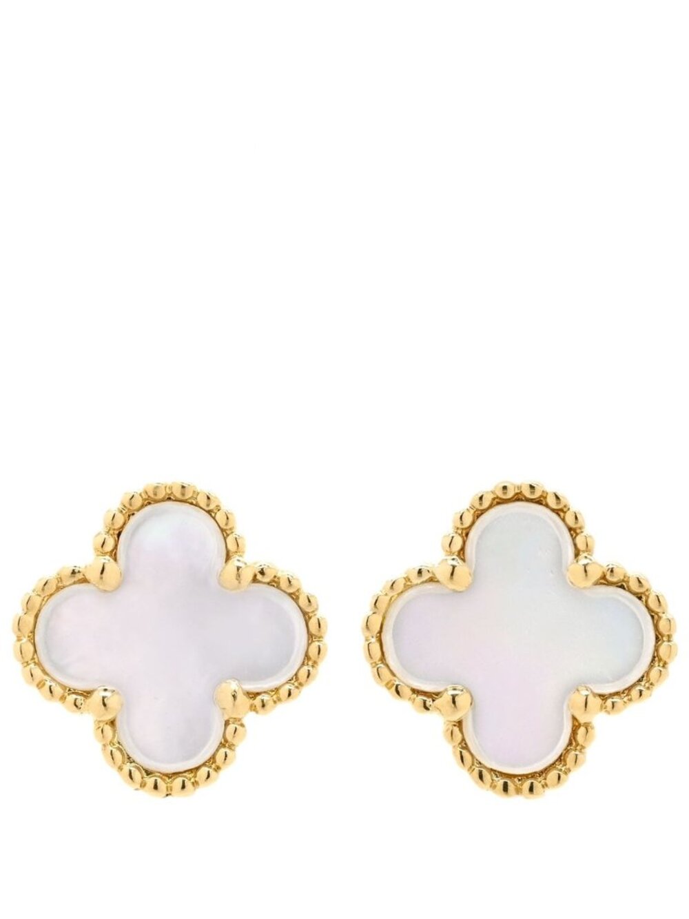 Van Cleef & Arpels Earrings Sweet Alhambra Pearl White Yellow Gold 18